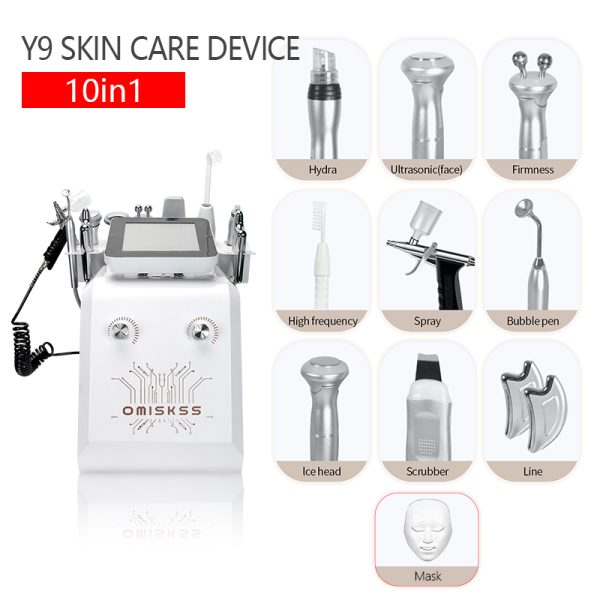 Hydradermabrasion Machine 10-in-1 Portable Facial Device for Pore Cleansing, Firming & Oxygen Therapy