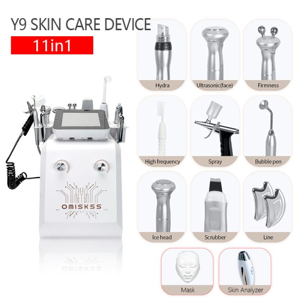 2026 Advanced 11 in 1 Beauty Device MultiFunction Hydra Facial Spray & High Frequency Skin Care Machine for Salon