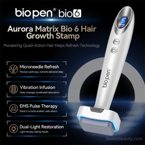 Bio6 Electric Derma Stamp 120-Pin Interchangeable Massager for Skin Care & Hair Regrowth Vibration Therapy Device