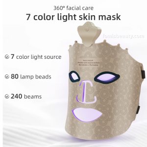 7 Color Silicone LED Facial Mask with Eye Protection, Professional At-Home Skin Rejuvenation Device for Anti-Aging&Wrinkles Reduction & Acne Treatment