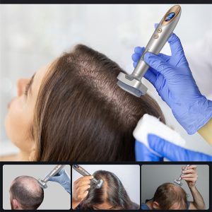 Bio6 Derma Stamp Device 120 Pin Electric Microneedling Tool for Hair Regrowth & Facial Care Vibration Skin Massager with Interchangeable Heads