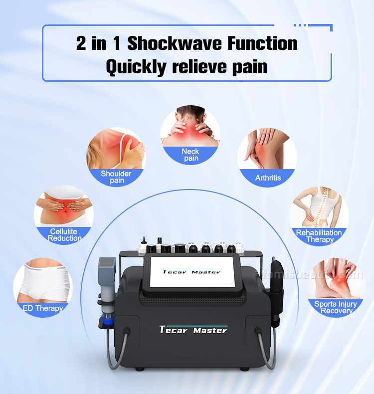 2 IN 1 Dual Wave Shock Wave Therapy Machine Professional Physio Equipment for Clinics Musculoskeletal Pain Relief & ED Treatment - 图片 4